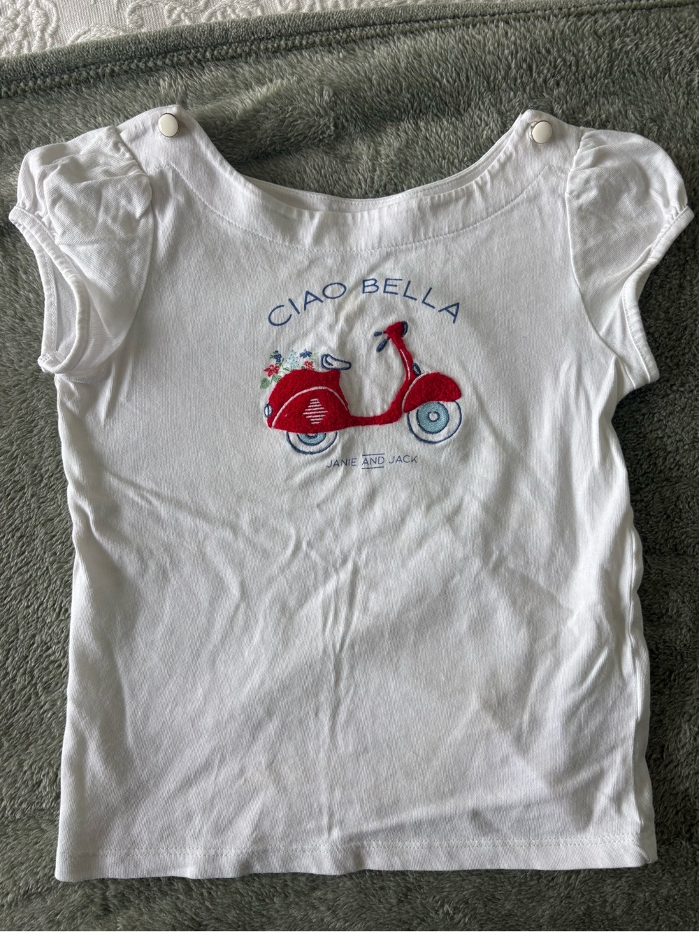 Janie and Jack White 'Ciao Bella' Scooter Tee for Kids